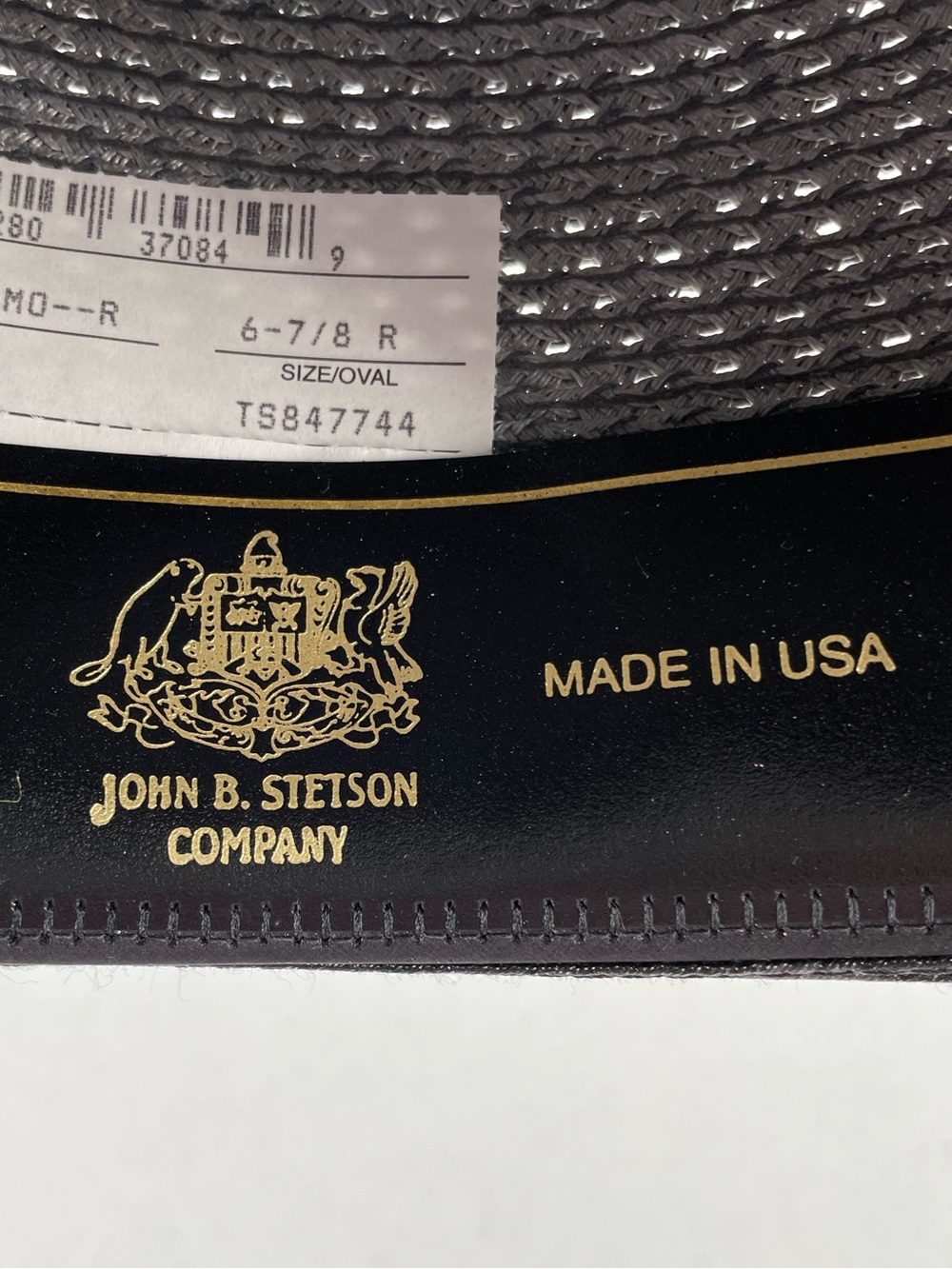 Stetson Andiamo Model Men’s Black Gray Banded Straw 6 7/8 Made USA Fedora Hat - Picture 7 of 10